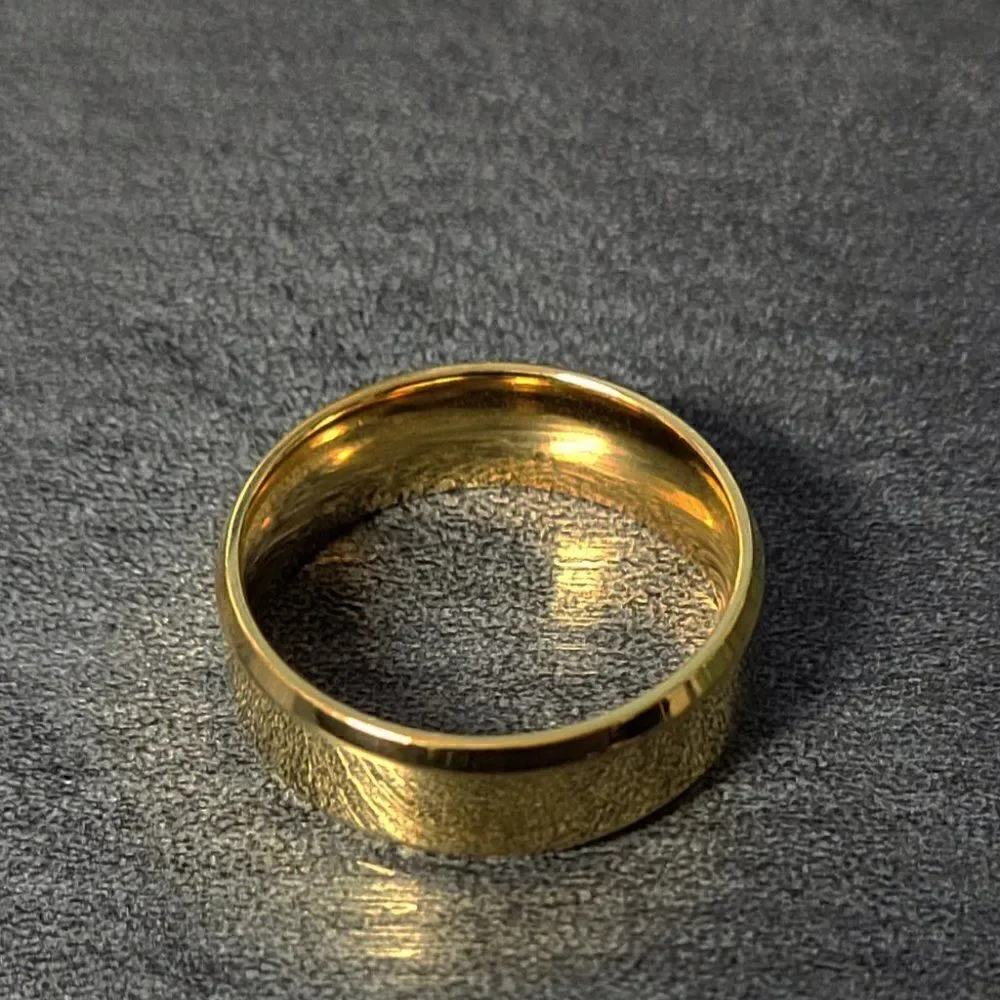 Personalized Engraved Men's Gold Promise Ring  or Wedding Band
